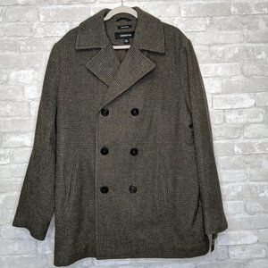 Claiborne Wool Blend Pea Coat Jacket Size L